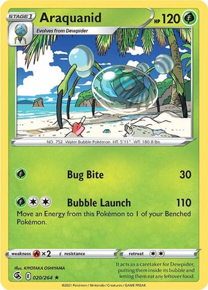 Pokemon TCG - SWSH08: Fusion Strike - Araquanid - 020/264 - Reverse Holofoil