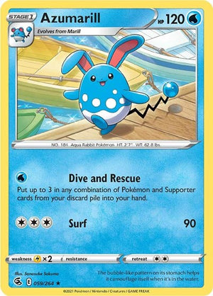 Pokemon TCG - SWSH08: Fusion Strike - Azumarill - 059/264 - Reverse Holofoil