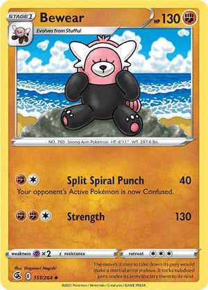 Pokemon TCG - SWSH08: Fusion Strike - Bewear - 151/264 - Reverse Holofoil