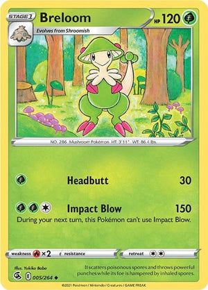 Pokemon TCG - SWSH08: Fusion Strike - Breloom - 005/264 - Reverse Holofoil