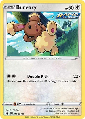 Pokemon TCG - SWSH08: Fusion Strike - Buneary - 212/264 - Reverse Holofoil
