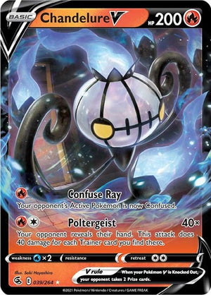 Pokemon TCG - SWSH08: Fusion Strike - Chandelure V - 039/264 - Holofoil