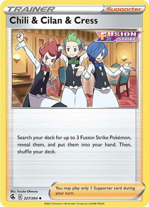 Pokemon TCG - SWSH08: Fusion Strike - Chili & Cilan & Cress - 227/264