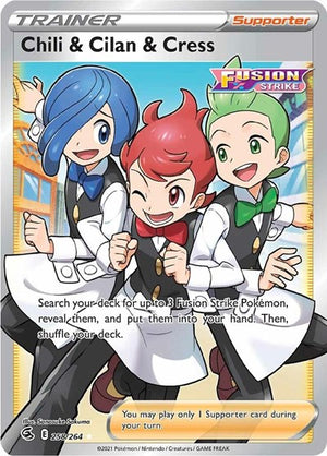 Pokemon TCG - SWSH08: Fusion Strike - Chili & Cilan & Cress - 258/264 - Holofoil