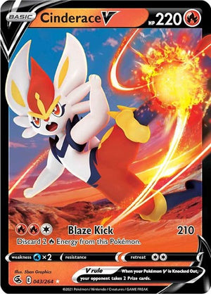 Pokemon TCG - SWSH08: Fusion Strike - Cinderace V - 043/264 - Holofoil