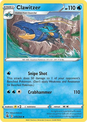 Pokemon TCG - SWSH08: Fusion Strike - Clawitzer - 075/264