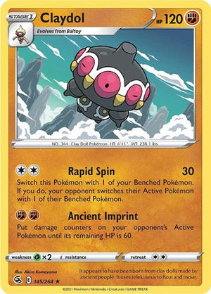Pokemon TCG - SWSH08: Fusion Strike - Claydol - 145/264 - Reverse Holofoil
