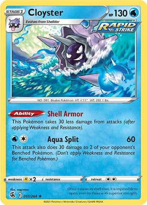 Pokemon TCG - SWSH08: Fusion Strike - Cloyster - 051/264 - Reverse Holofoil