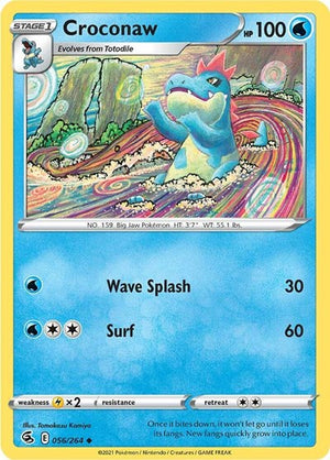 Pokemon TCG - SWSH08: Fusion Strike - Croconaw - 056/264 - Reverse Holofoil