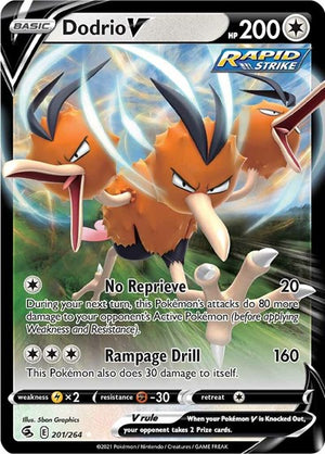 Pokemon TCG - SWSH08: Fusion Strike - Dodrio V - 201/264 - Holofoil