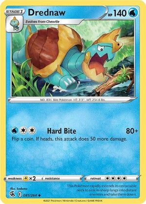Pokemon TCG - SWSH08: Fusion Strike - Drednaw - 081/264 - Reverse Holofoil