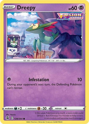 Pokemon TCG - SWSH08: Fusion Strike - Dreepy - 128/264 - Reverse Holofoil
