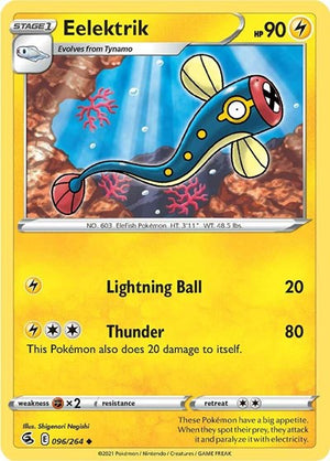 Pokemon TCG - SWSH08: Fusion Strike - Eelektrik - 096/264 - Reverse Holofoil