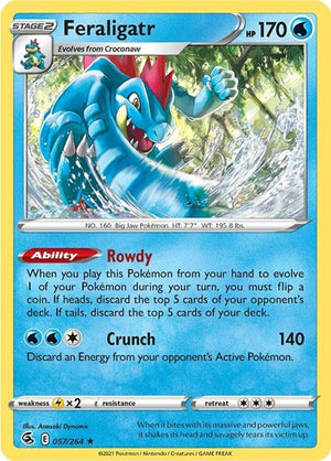 Pokemon TCG - SWSH08: Fusion Strike - Feraligatr - 057/264 - Holofoil