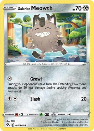 Pokemon TCG - SWSH08: Fusion Strike - Galarian Meowth - 180/264