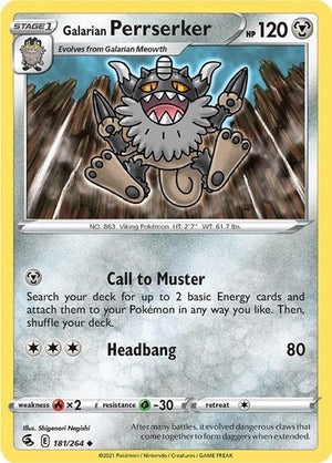 Pokemon TCG - SWSH08: Fusion Strike - Galarian Perrserker - 181/264
