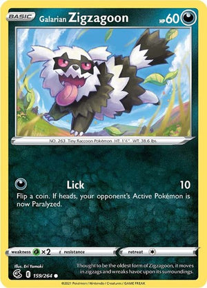 Pokemon TCG - SWSH08: Fusion Strike - Galarian Zigzagoon - 159/264