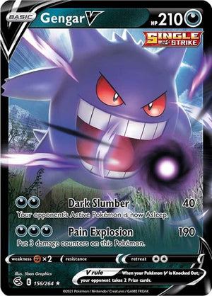 Pokemon TCG - SWSH08: Fusion Strike - Gengar V - 156/264 - Holofoil