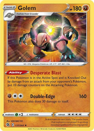 Pokemon TCG - SWSH08: Fusion Strike - Golem - 137/264 - Reverse Holofoil