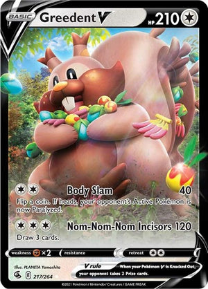 Pokemon TCG - SWSH08: Fusion Strike - Greedent V - 217/264 - Holofoil