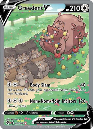 Pokemon TCG - SWSH08: Fusion Strike - Greedent V - 257/264 - Holofoil