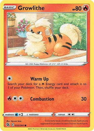 Pokemon TCG - SWSH08: Fusion Strike - Growlithe - 032/264