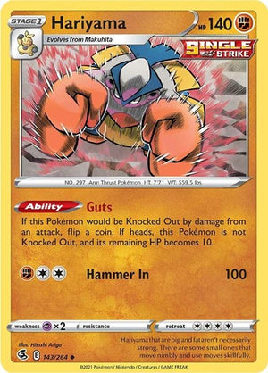 Pokemon TCG - SWSH08: Fusion Strike - Hariyama - 143/264 - Reverse Holofoil