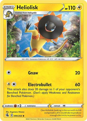 Pokemon TCG - SWSH08: Fusion Strike - Heliolisk - 099/264 - Reverse Holofoil