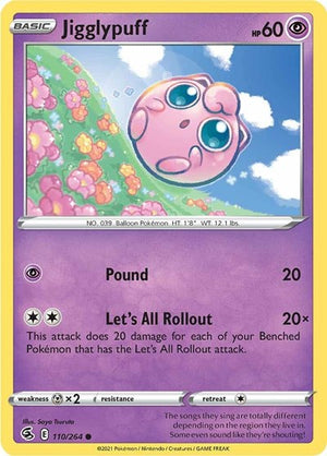 Pokemon TCG - SWSH08: Fusion Strike - Jigglypuff - 110/264 - Reverse Holofoil
