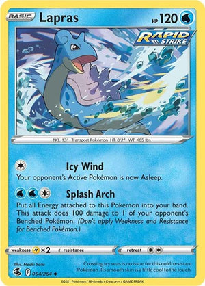 Pokemon TCG - SWSH08: Fusion Strike - Lapras - 054/264 - Reverse Holofoil