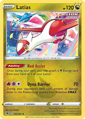 Pokemon TCG - SWSH08: Fusion Strike - Latias - 193/264 - Reverse Holofoil