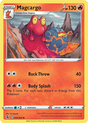 Pokemon TCG - SWSH08: Fusion Strike - Magcargo - 035/264 - Reverse Holofoil