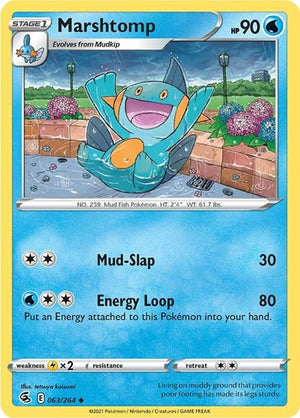 Pokemon TCG - SWSH08: Fusion Strike - Marshtomp - 063/264 - Reverse Holofoil