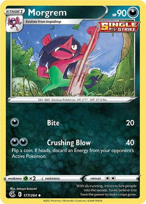 Pokemon TCG - SWSH08: Fusion Strike - Morgrem - 177/264 - Reverse Holofoil