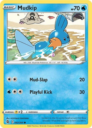 Pokemon TCG - SWSH08: Fusion Strike - Mudkip - 062/264 - Reverse Holofoil