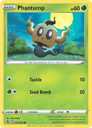 Pokemon TCG - SWSH08: Fusion Strike - Phantump - 016/264 - Reverse Holofoil