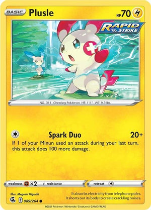 Pokemon TCG - SWSH08: Fusion Strike - Plusle - 089/264 - Reverse Holofoil