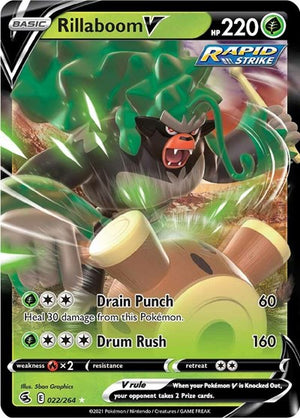 Pokemon TCG - SWSH08: Fusion Strike - Rillaboom V - 022/264 - Holofoil
