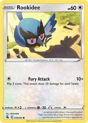 Pokemon TCG - SWSH08: Fusion Strike - Rookidee - 219/264 - Reverse Holofoil