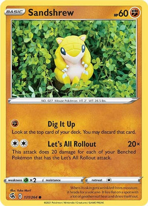 Pokemon TCG - SWSH08: Fusion Strike - Sandshrew - 131/264 - Reverse Holofoil