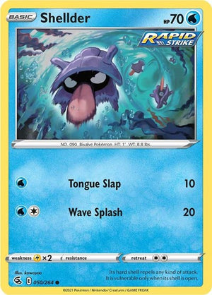 Pokemon TCG - SWSH08: Fusion Strike - Shellder - 050/264 - Reverse Holofoil