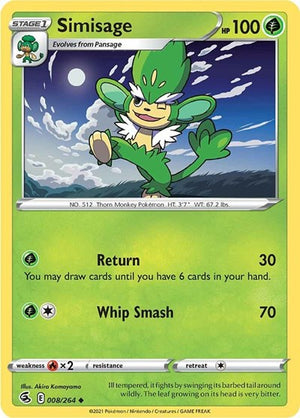 Pokemon TCG - SWSH08: Fusion Strike - Simisage - 008/264 - Reverse Holofoil