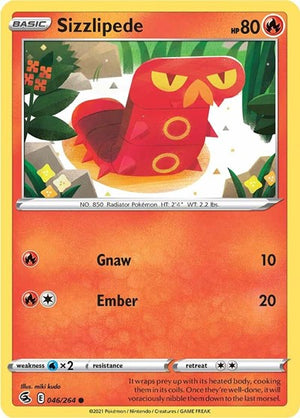 Pokemon TCG - SWSH08: Fusion Strike - Sizzlipede - 046/264 - Reverse Holofoil
