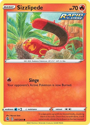 Pokemon TCG - SWSH08: Fusion Strike - Sizzlipede - 047/264