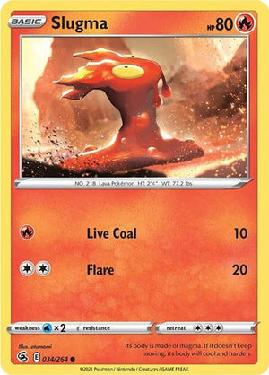 Pokemon TCG - SWSH08: Fusion Strike - Slugma - 034/264 - Reverse Holofoil