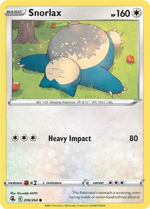Pokemon TCG - SWSH08: Fusion Strike - Snorlax - 206/264 - Reverse Holofoil