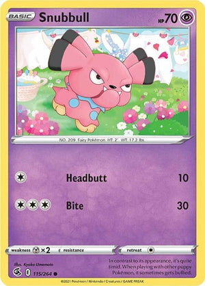 Pokemon TCG - SWSH08: Fusion Strike - Snubbull - 115/264 - Reverse Holofoil