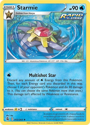 Pokemon TCG - SWSH08: Fusion Strike - Starmie - 053/264 - Holofoil