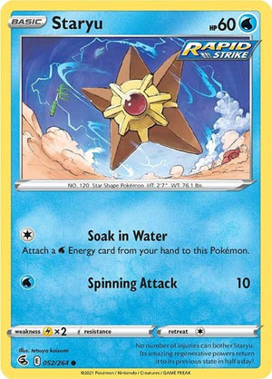 Pokemon TCG - SWSH08: Fusion Strike - Staryu - 052/264 - Reverse Holofoil