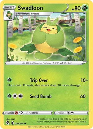 Pokemon TCG - SWSH08: Fusion Strike - Swadloon - 010/264 - Reverse Holofoil